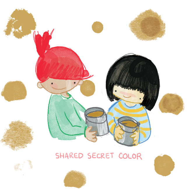 Ruby and Julia celebrate — they've both arrived at the same shared secret color Ruby and Julia celebrate — they've both arrived at the same shared secret color